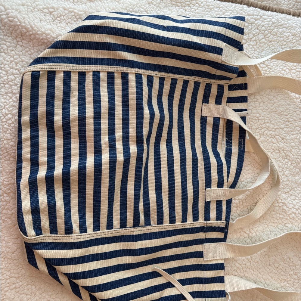 Thirty-One Navy and White Striped Tote
